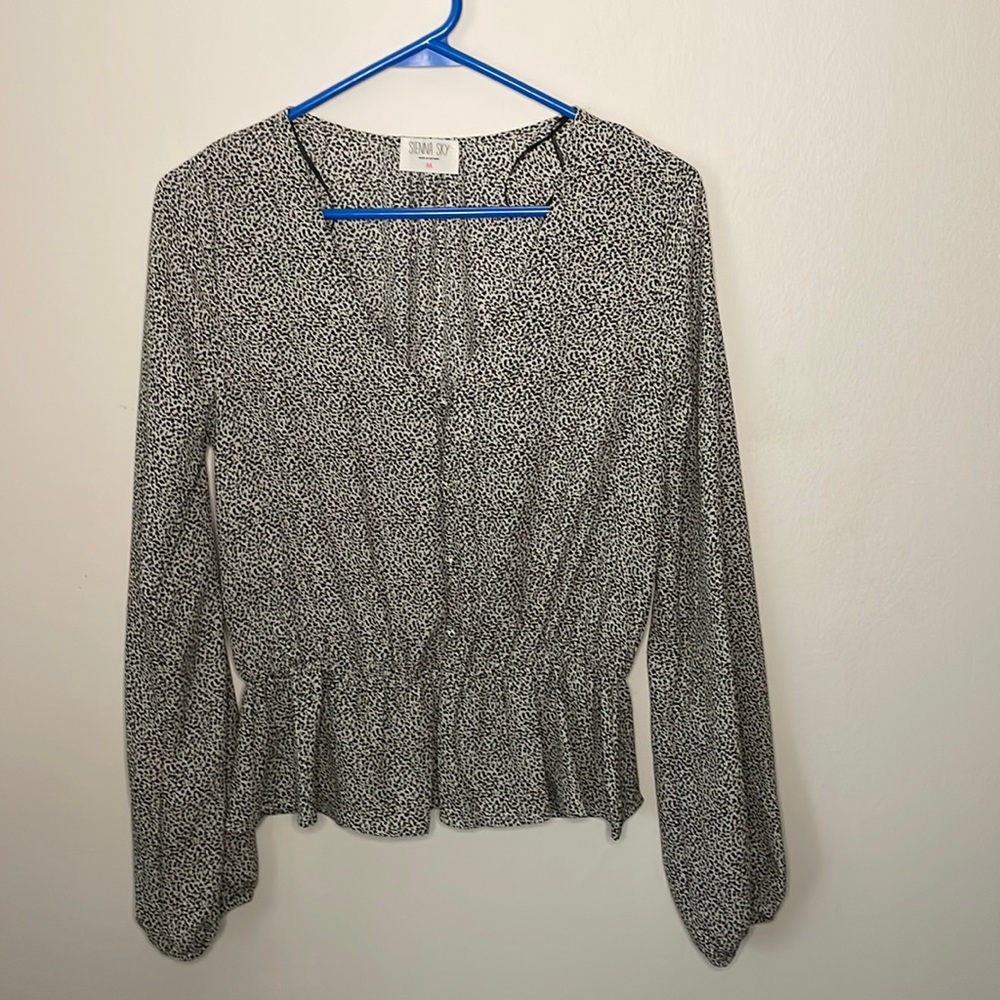 Leopard Print Blouse with Cinched Waist